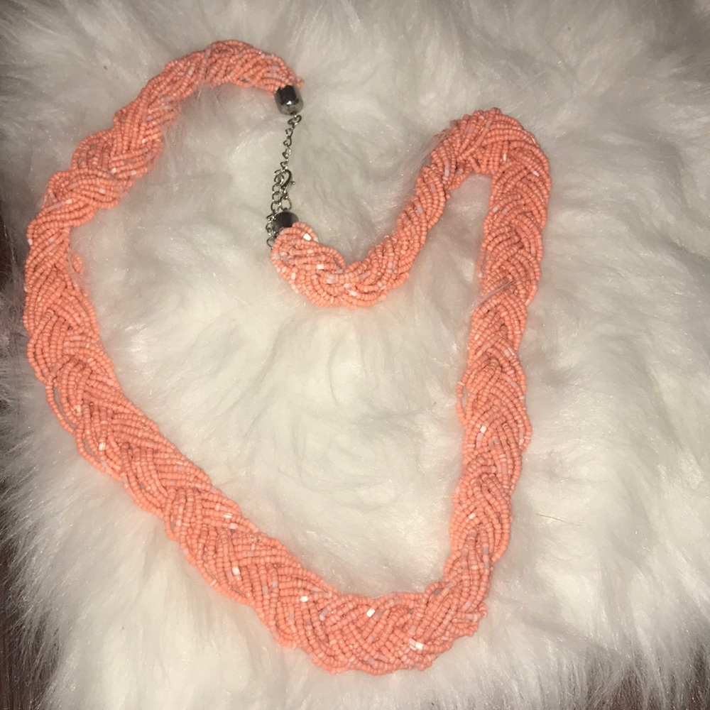 Ann Taylor Loft peach braided necklace